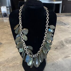 Abigail Heche Labordorite Stone Necklace with Fringe Design